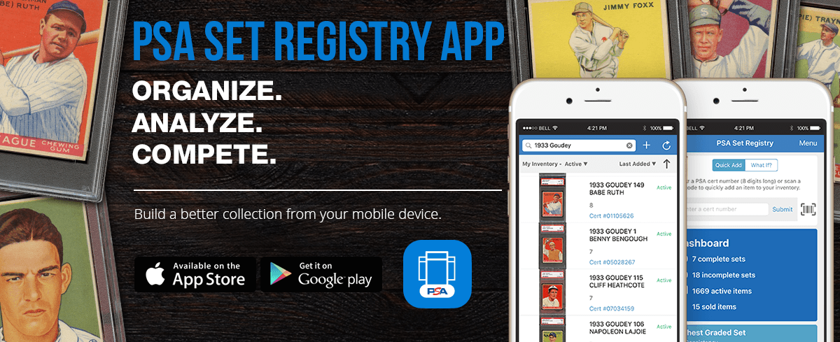 PSA Set Registry App - Card Collecting
